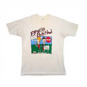 Vintage 90s Beavis and Butt-Head "Will Work for 1 Million a Year" T-Shirt Size L